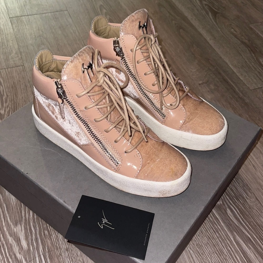 Giuseppe Zanotti high top velvet sneakers